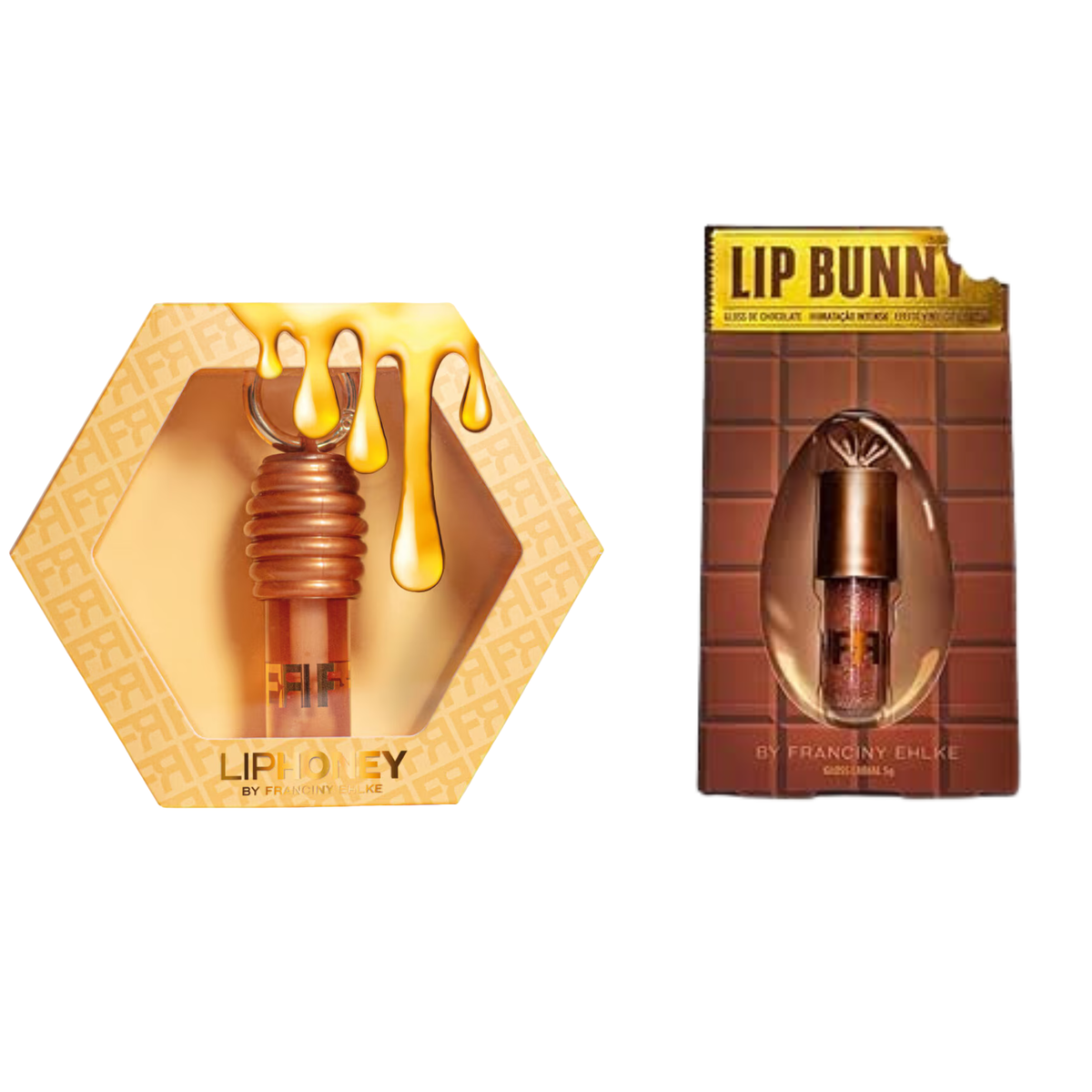 🔥 KIT LIP BUNNY & HONEY DA FRANCINY EHLKE – LEVE 2 E PAGUE 1 + 2 CHAVEIROS SORTIDOS