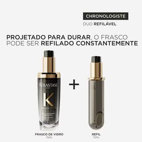 ÓLEO CAPILAR KÉRASTASE CHRONOLOGISTE L'HUILE DE PARFUM REVITALIZADOR REFILÁVEL - 75 ML